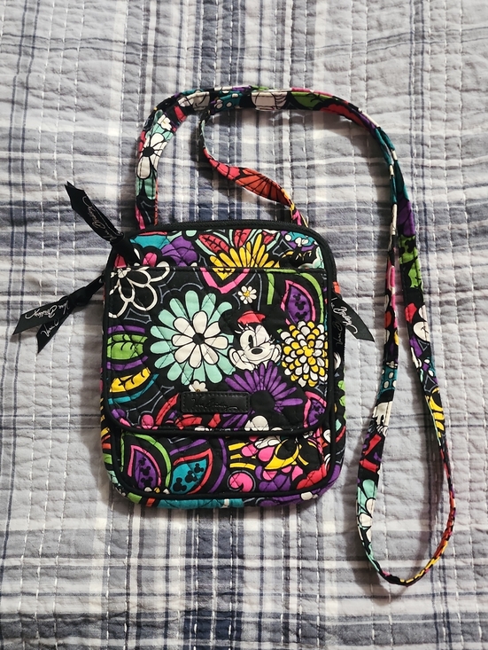 Vera Bradley Handbags - Vera Bradley Black Floral Disney Minnie And Mickey Crossbody Bag